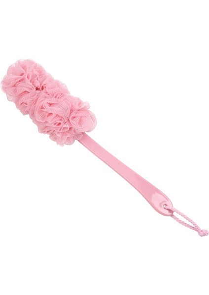 Uzun Saplı Asılı Yumuşak Örgü Arka Gövde Banyo Duş Fırçası Pembe (Yurt Dışından)