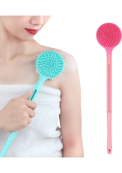 Silikon Büyücü Uzun Saplı Banyo Fırçası Pembe (Yurt Dışından)