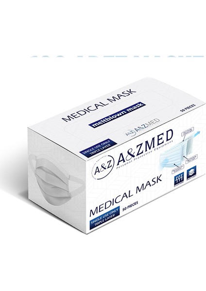 Meltblown Katmanlı Maske - Yumuşak Elastik Kulaklı 100ADET