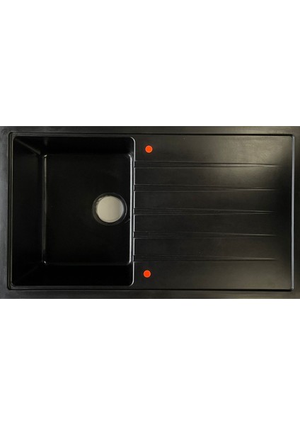 Vinox Siyah Tek Göz Granit Eviye 50X86 VX004