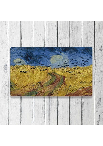 Van Gogh Tarlada Kargalar Dijital Baskılı 50X70CM Dekoratif Çok Amaçlı Iç ve Dış Kapı Paspası