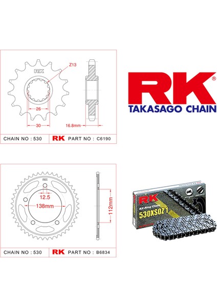 Honda Cbf 1000 Rk X-Ring Zincir Dişli Set 530 Xso 16/41T 2010 - 2016
