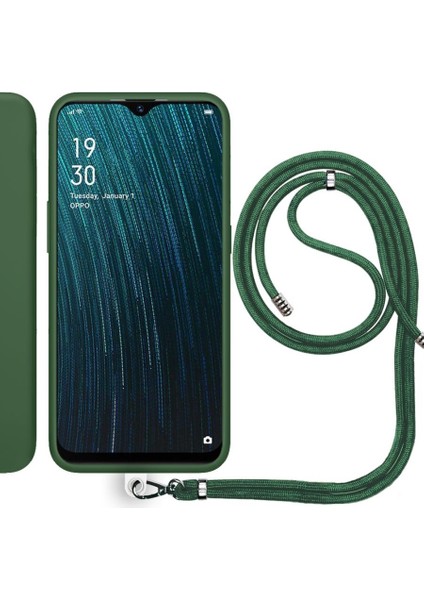 Oppo A55 Ip Askılı Silikon Kılıf Haki