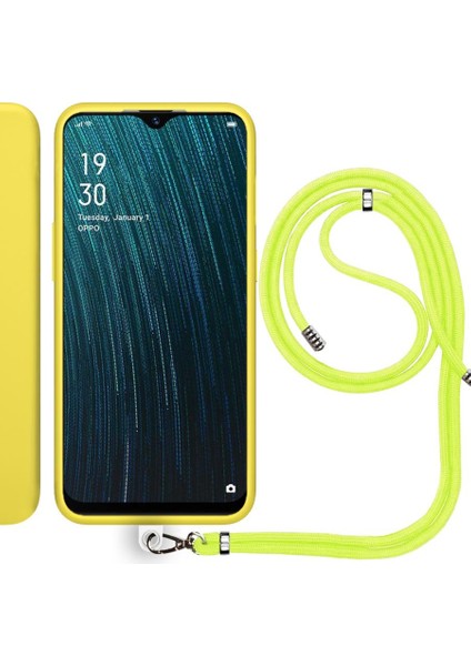 Oppo A12 Ip Askılı Silikon Kılıf Sarı