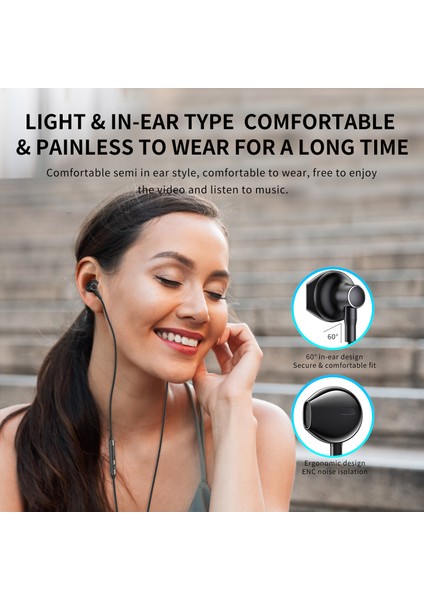 Joyroom JR-EC03 Kablolu Kulak Içi Kulaklık - Gümüş (Yurt Dışından) fırsatları