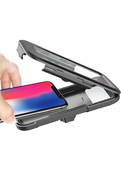 Su Geçirmez Mıknatıslı Motorsiklet Telefon Tutucu + Gidon Bağlantısı