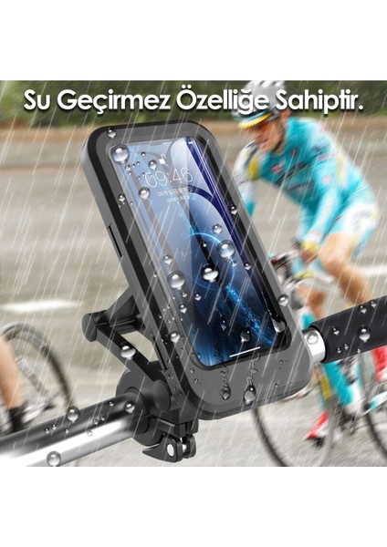 Su Geçirmez Mıknatıslı Motorsiklet Telefon Tutucu + Gidon Bağlantısı