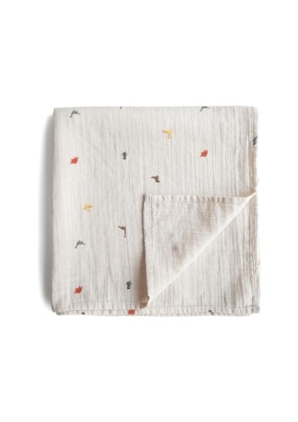 Organik Müslin Örtü / Kundak - Dinosaurs