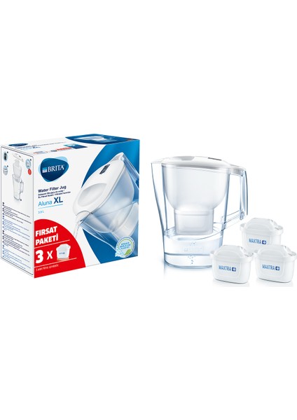 BRITA Aluna XL 3 Filtreli Su Arıtma Sürahisi - Beyaz