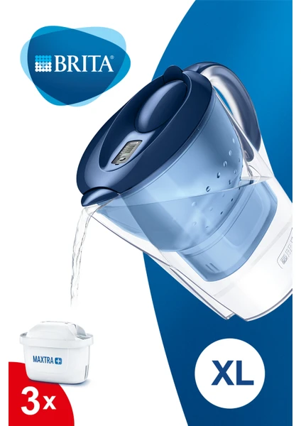 BRITA Marella XL 3 Filtreli Su Arıtma Sürahisi - Mavi