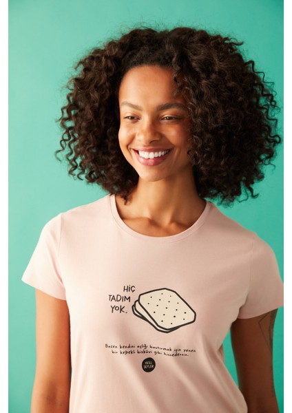 Açık Pembe Tadım Pijama Takımı-Hisli Şeyler Koleksiyonu indirimleri