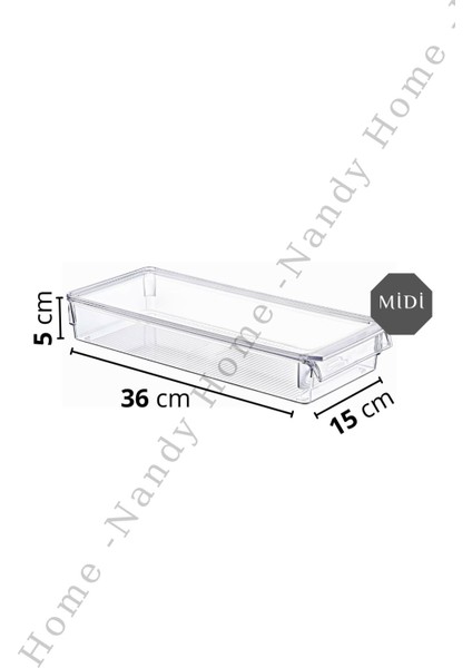 Nandy Home Kapaklı Midi New Clear Buzdolabı & Dolap Içi Düzenleyici Organizer