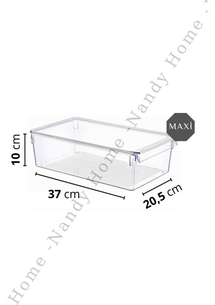 Nandy Home Kapaklı Maxi Tall Clear Buzdolabı & Dolap Içi Düzenleyici Organizer