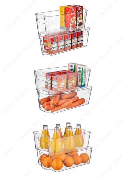 Buzdolabı & Dolap Içi Düzenleyici Organizer 3'lü Set Şeffaf fiyatları