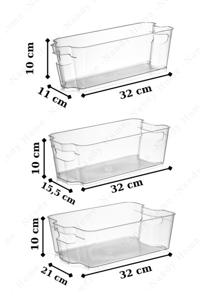 Buzdolabı & Dolap Içi Düzenleyici Organizer 3'lü Set Şeffaf fırsatları
