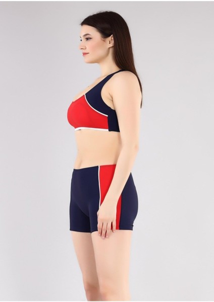 2245-2 Freeset Sırtı Çapraz Şortlu Yüzücü Bikinisi