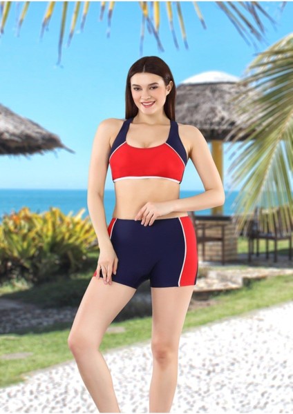 2245-2 Freeset Sırtı Çapraz Şortlu Yüzücü Bikinisi fiyatları