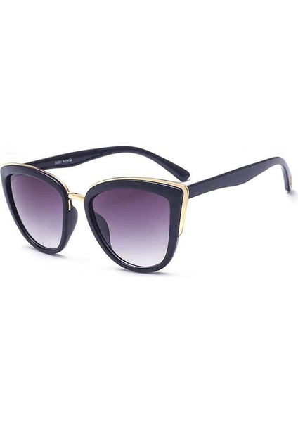 Cat Eye UV400 Sunglar Siyah(Yurt Dışından)