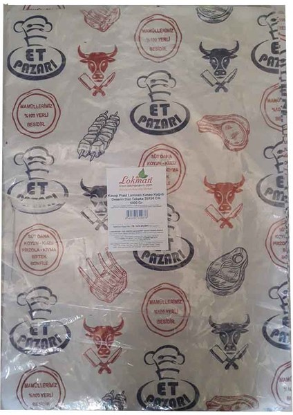 Kasap Plast Lamineli Kasap Kağıdı Desenli Düz Tabaka 35X50 cm 5000 gr 1 Paket