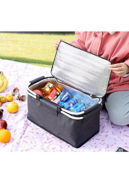Büyük Kapasiteli Katlanabilir Yalıtımlı Piknik Çantası - 40X23X20CM (Yurt Dışından) fiyatları