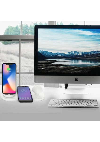 Mantar Gece Lambalı Çoklu Bağlantı Noktalı USB Şarj Cihazı Standı - Beyaz (Yurt Dışından) fiyatları