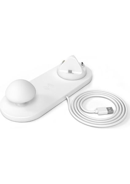 Mantar Gece Lambalı Çoklu Bağlantı Noktalı USB Şarj Cihazı Standı - Beyaz (Yurt Dışından) modelleri