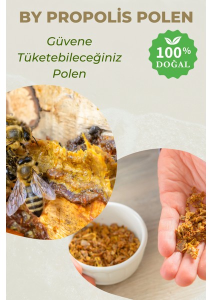 By Propolis Polen 200gr Doğal Cam Şişede Taze Doğal Arı Poleni