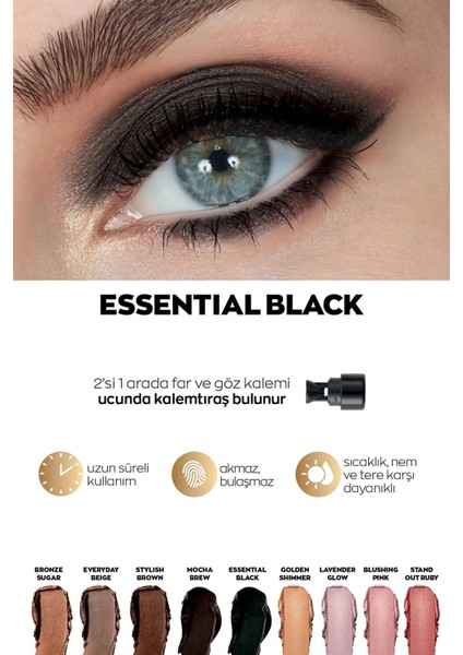 Power Stay Shadow Stick Kalem Far Essential Black