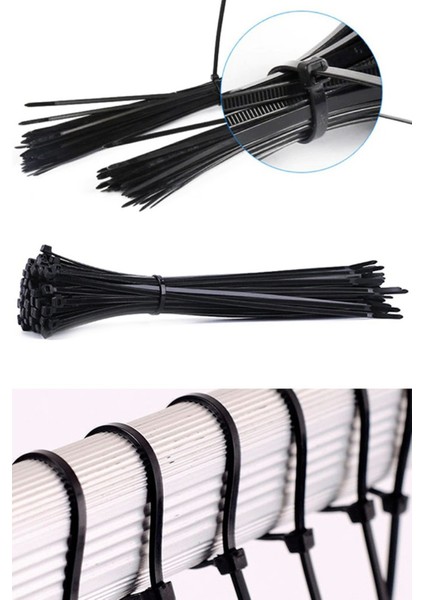 100 Adet Siyah Plastik Kelepçe Cırt Kablo 3.6 15CM Uzunluk fiyatları