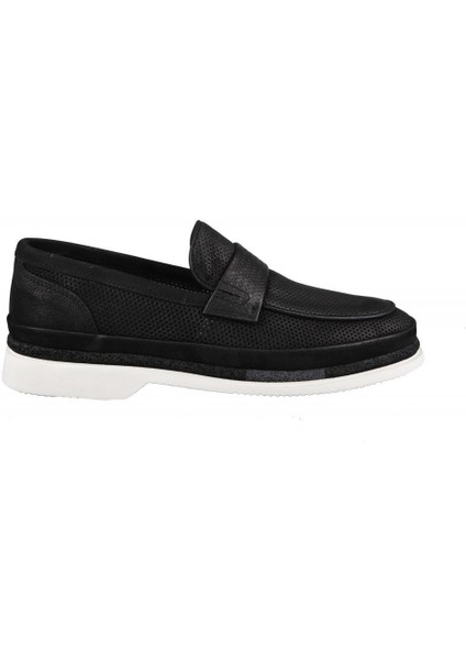 15176 Deri Siyah Nubuk Erkek Günlük Ayakkabı