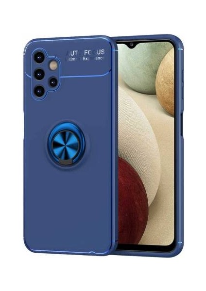 Samsung Galaxy A13 4g Kılıf Silikon Ravel Yüzüklü Standlı