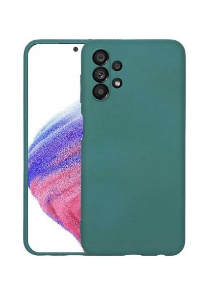 Samsung Galaxy A13 4g Kılıf Silikon Lansman Kamera Korumalı Içi Kadife+Temperli Cam