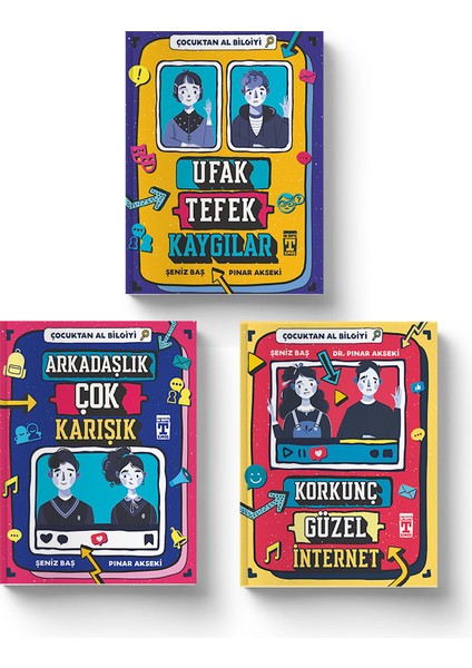 Çocuktan Al Bilgiyi Kitap Seti (3 Kitap) (Ufak Tefek Kaygılar - Arkadaşlık Çok Karışık - Korkunç Güzel Internet)