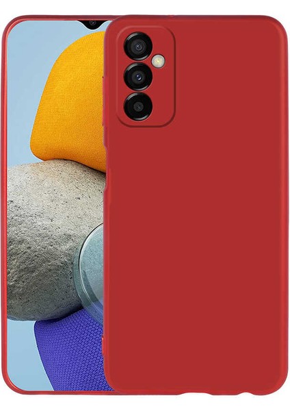 - Samsung Galaxy M23 - Kılıf Mat Soft Premier Silikon Kapak - Kırmızı