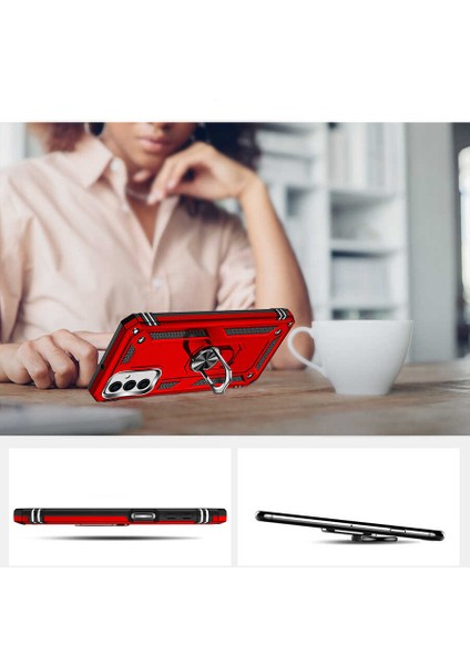 Samsung Galaxy M23 Kılıf Tank Zırh Yüzüklü Mıknatıslı Standlı Kapak (Vega) fırsatları