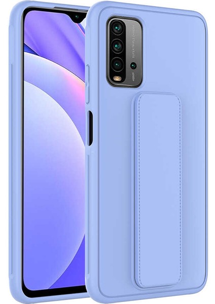 - Xiaomi Redmi 9t - Kılıf Mat Koruyucu El Tutacaklı Stand Olabilen Qstand Kapak