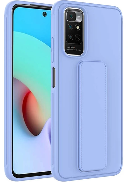 Case 4U Xiaomi Redmi Note 11 Pro 5g Kılıf Stand Olabilen Mat Yüzey Kaliteli TPU Silikon Qstand Arka Kapak Lila