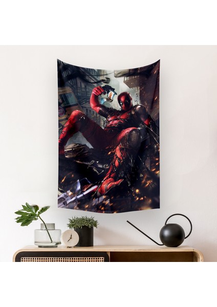 Deadpool Marvel Duvar Örtüsü Halısı 140 x 100 CM-70X100 cm