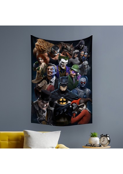 Batman Dc Duvar Örtüsü Halısı 140 x 100 CM-70X100 cm