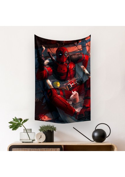 Deadpool Marvel Duvar Örtüsü Halısı 140 x 100 CM-70X100 cm