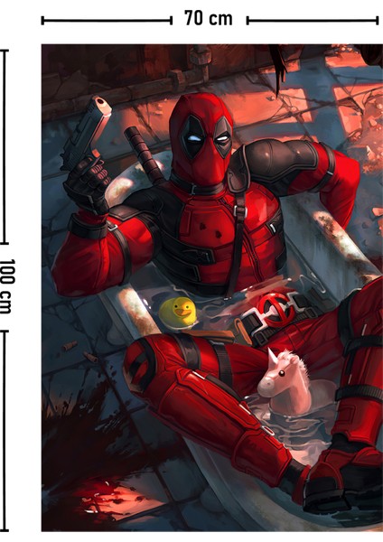 Deadpool Marvel Duvar Örtüsü Halısı 140 x 100 CM-70X100 cm