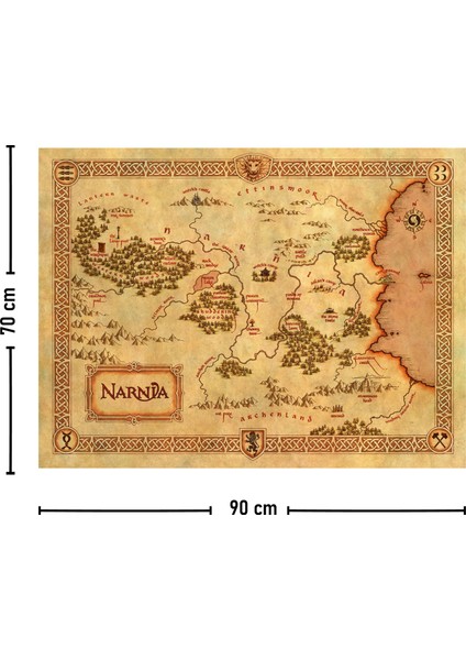 Narnia Günlükleri Haritası Duvar Örtüsü Halısı 140 x 100 CM-70X100 cm