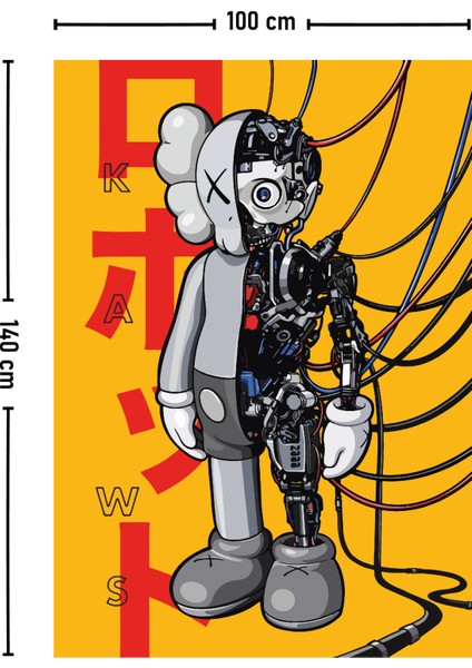 Kaws Robotik Duvar Örtüsü Halısı 140 x 100 CM-70X100 cm