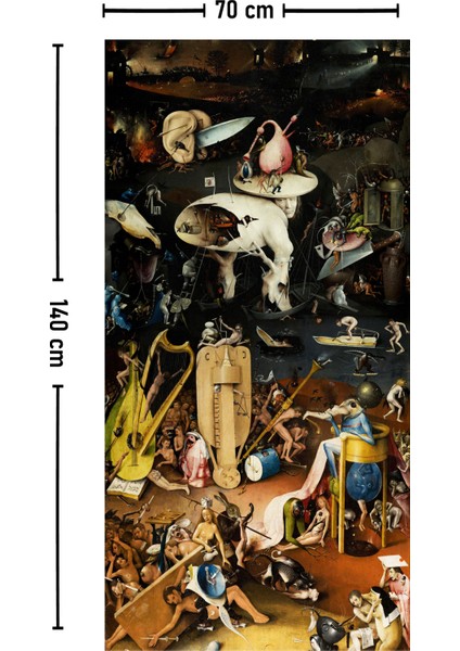 Hieronymus Bosch Cehennem Duvar Örtüsü Halısı 70X140 cm