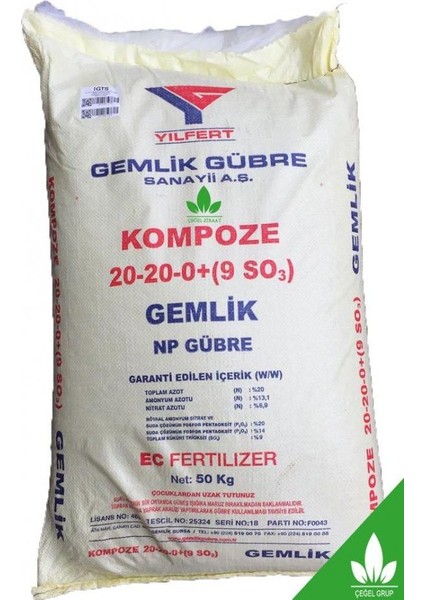 Cegel Ziraat Gemlik 20 20 0 Kompoze Gübre 10 kg