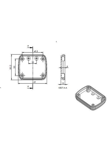 Sanec Elektronik Proje Kutusu (Ölçüleri: 69,5 x 50,5 x 21 mm) - Siyah