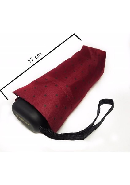 Mini Cep , Bayan Şemsiye, Bordo, 17 Cm, Ultra Mini Şemsiye modelleri