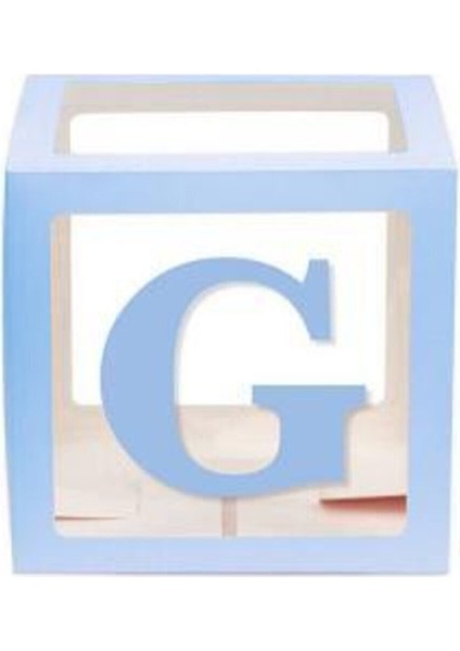 Mavi G Harfli Şeffaf Kutu