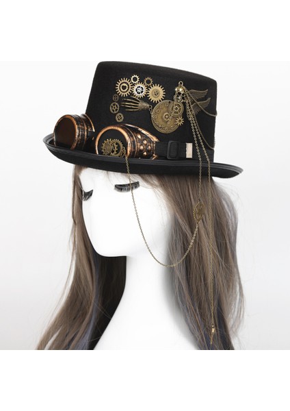 El Yapımı Steampunk Top Şapka Cadılar Bayramı Kostüm Cosplay Parti W / Goggles (Yurt Dışından)