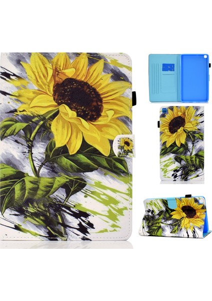 Samsung Galaxy Sekmesi Için Desen Deri Kılıfı A 8.0 (2019) Sun Flower (Yurt Dışından) fiyatları